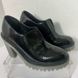 NEW Dr Martens Cordelia Patent Leather Chunky Platform Pumps Goth School Girl